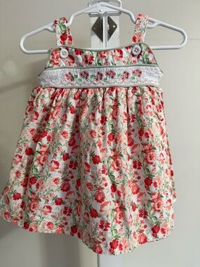 New Bonnie Baby Smocked Dress & Diaper Cover